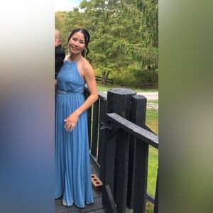 Azazie Hazel Steel Blue Dress in Size A0